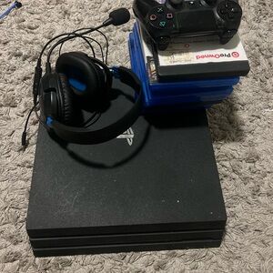 Black Gaming Console Bundle with Headset and Controller